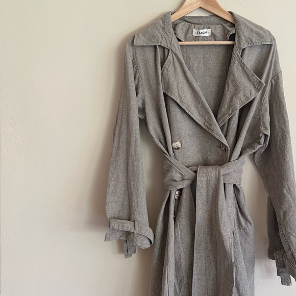 St. Agni Jackets & Blazers - St. Agni Linen Trench Coat